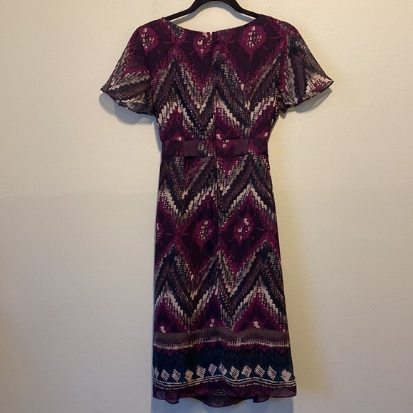 Karin Stevens | purple Belted Paint Splatter Sheath Dress | 6 - Picture 10 of 13